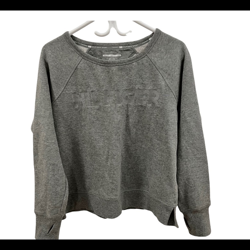 TOMMY HILFIGER SPORTS WOMEN’s GREY EMBROIDERED LOGO SWEATSHIRT